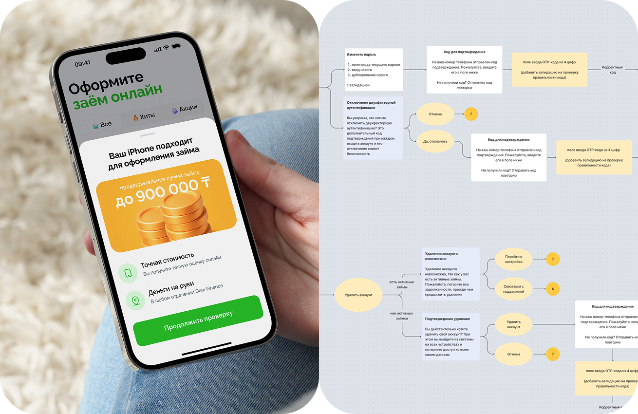 Dem Finance: кроссплатформенное финтех приложение, личный кабинет и админ панель для рынка Казахстана