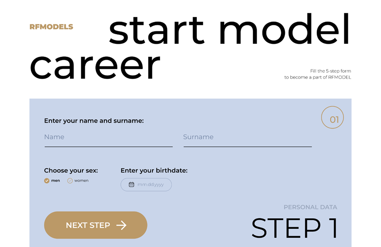RFMODELS. Редизайн и разработка многостраничного сайта для одного из крупнейших модельных агентств России