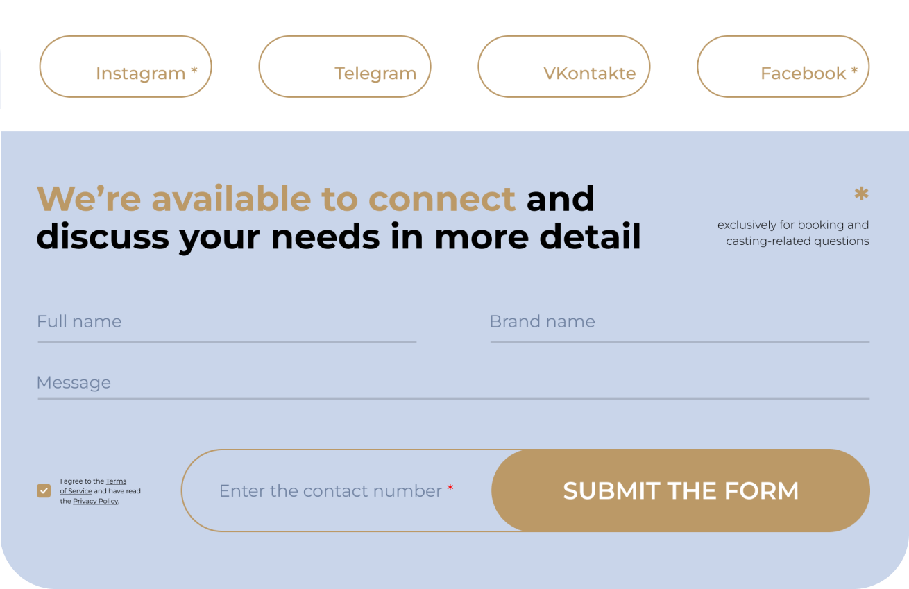 RFMODELS. Редизайн и разработка многостраничного сайта для одного из крупнейших модельных агентств России