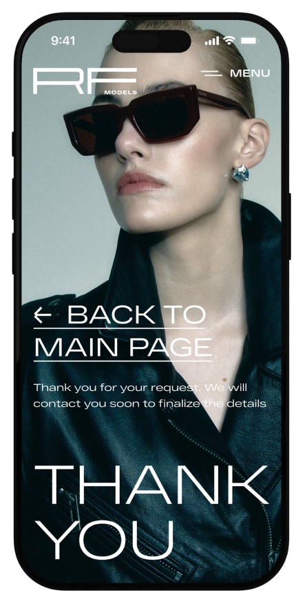 RFMODELS. Редизайн и разработка многостраничного сайта для одного из крупнейших модельных агентств России