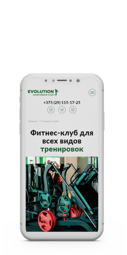 Спортивный клуб Evolution: многостраничный сайт с сильными вайбами, мотивацией и вдохновением