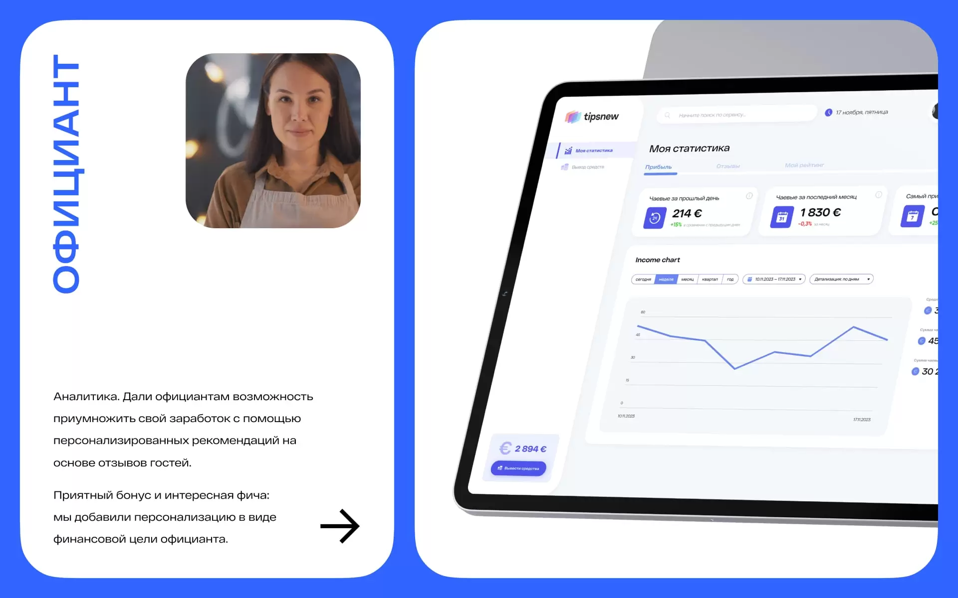 Сервис чаевых Tipsnew — кроссплатформенный финтех start-up по канонам data-driven подхода