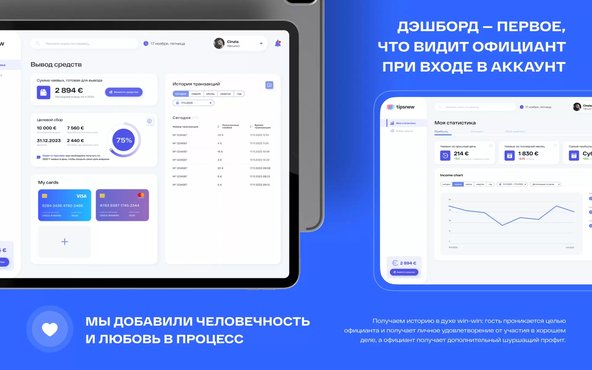 Сервис чаевых Tipsnew — кроссплатформенный финтех start-up по канонам data-driven подхода