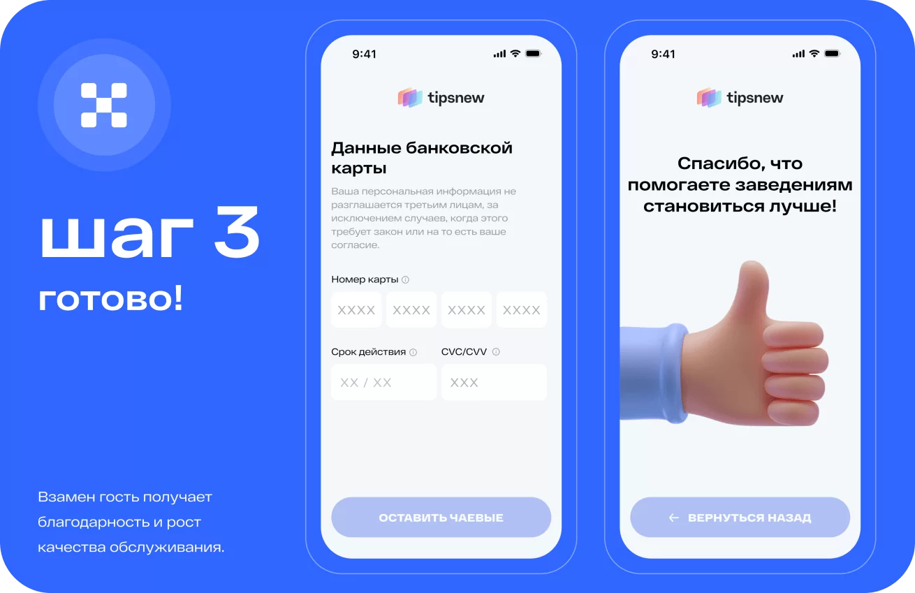 Сервис чаевых Tipsnew — кроссплатформенный финтех start-up по канонам data-driven подхода