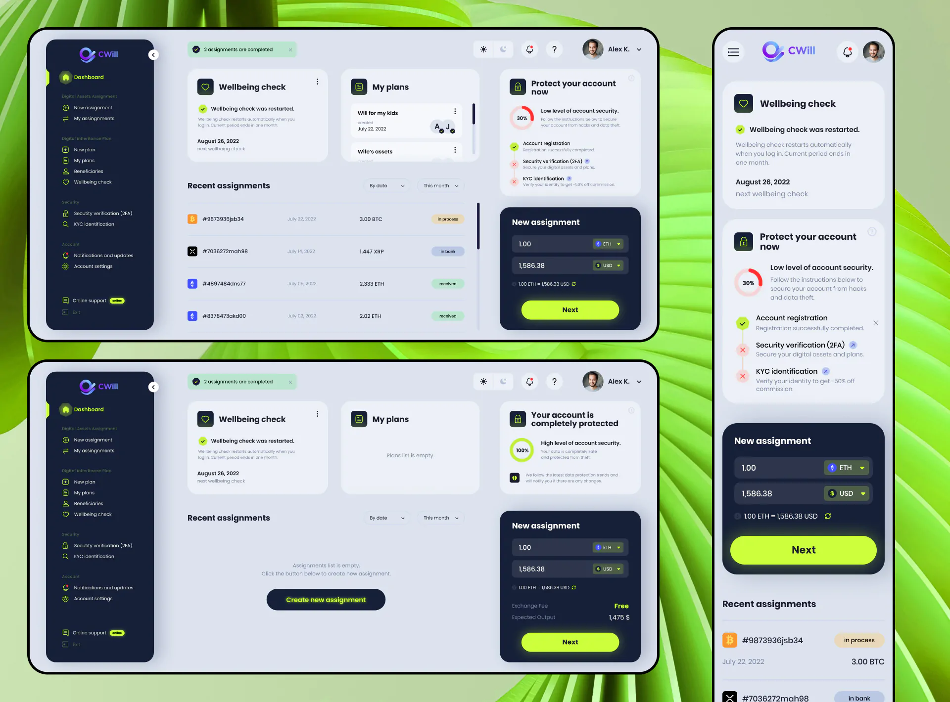Веб-сервис Cwill — инновационный личный кабинет менеджмента криптоактивов, платежных поручений, завещаний