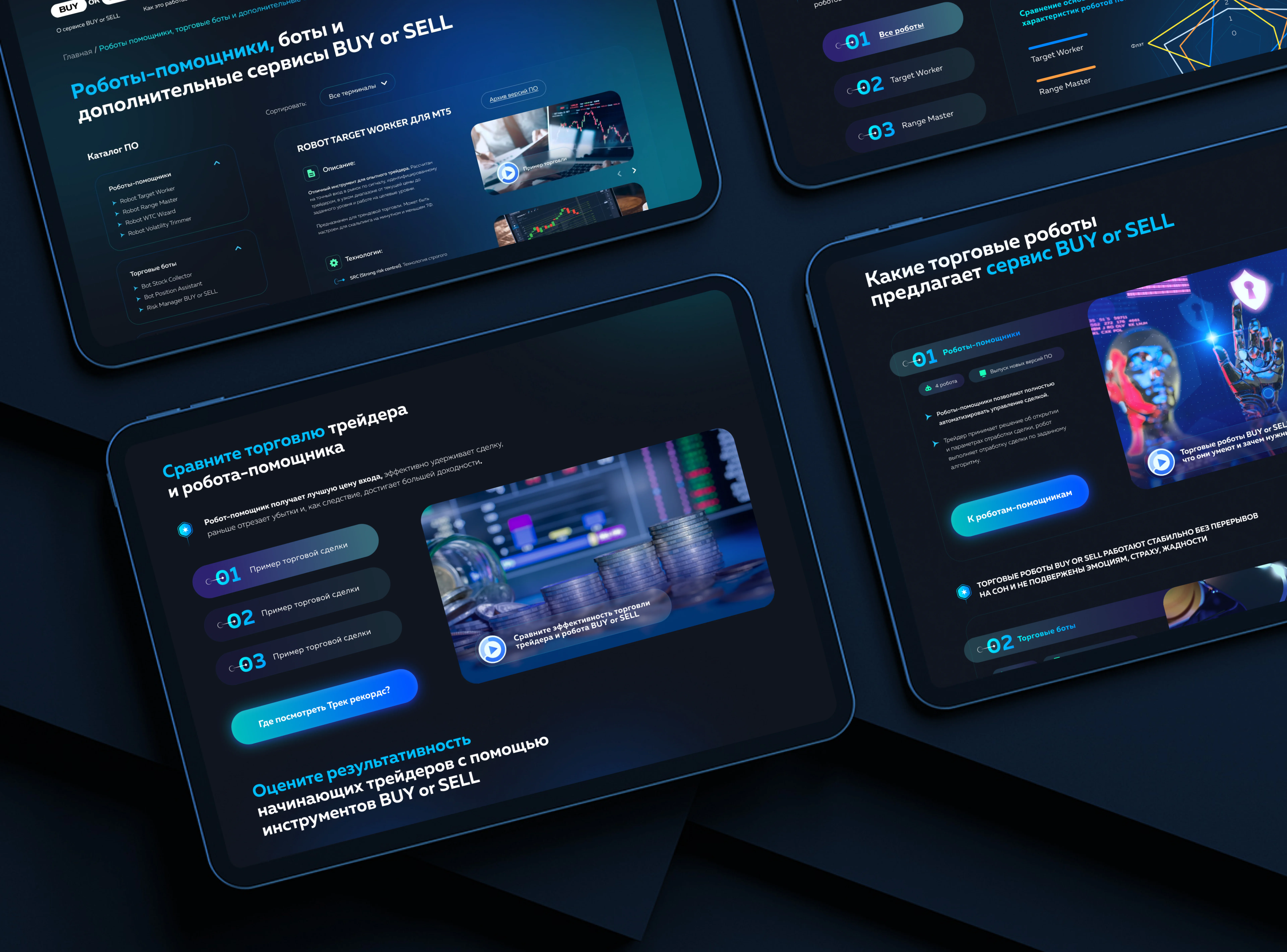 Многостраничный сайт с личным кабинетом для платформы ИИ-автоматизации трейдинга BUY or SELL
