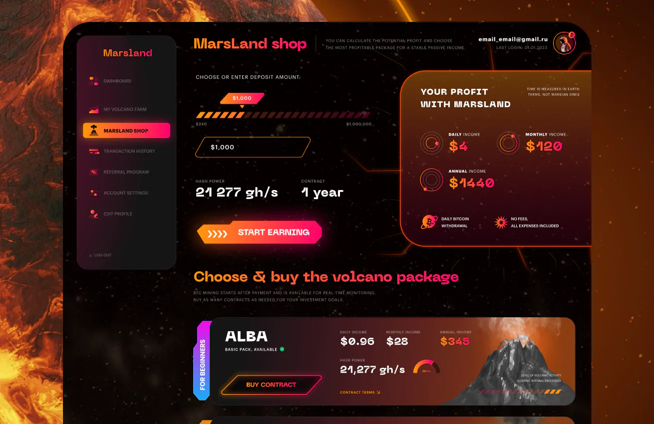 Геймифицированный многостраничный сайт с ЛК Marsland