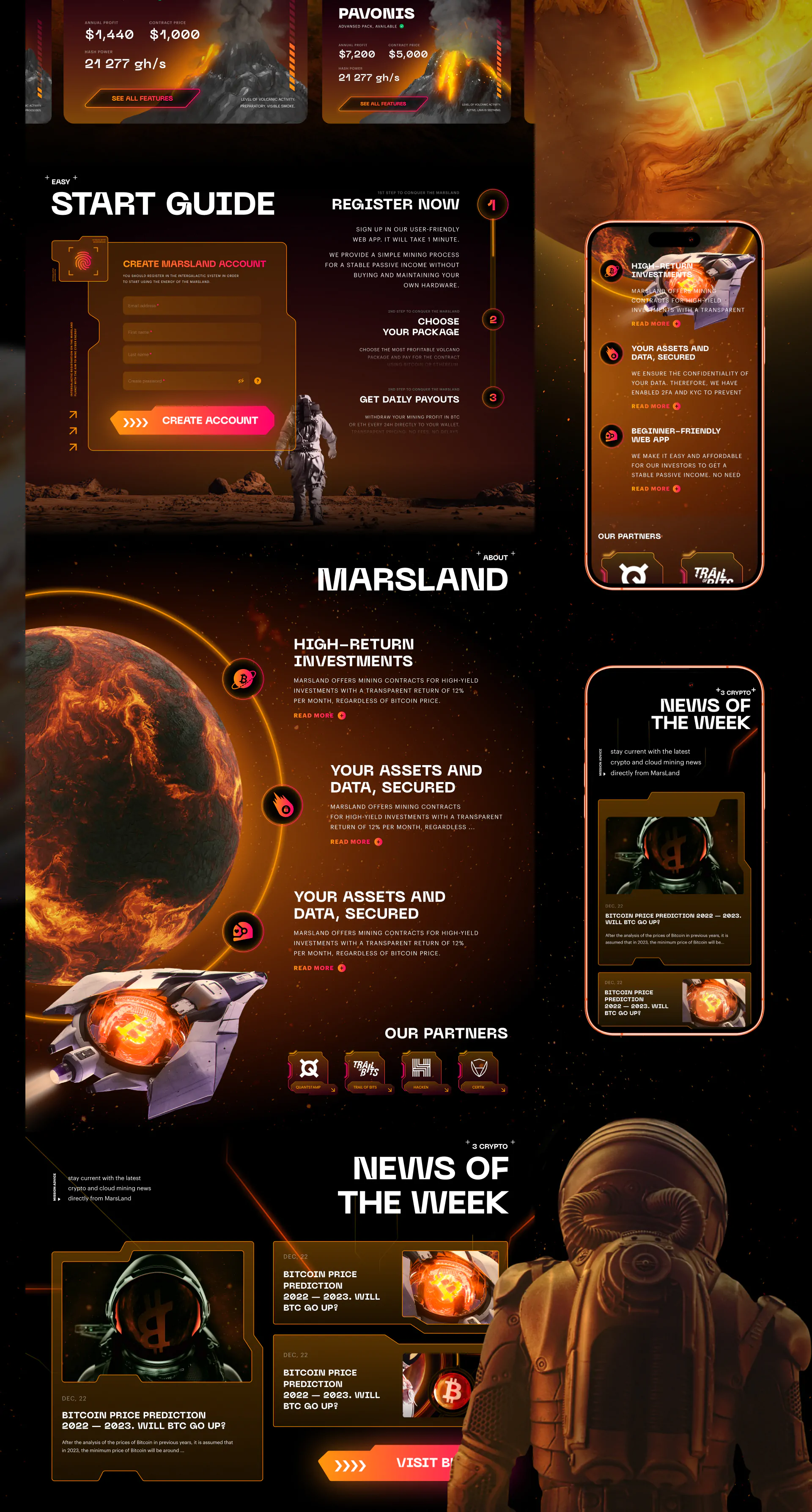 Геймифицированный многостраничный сайт с ЛК Marsland