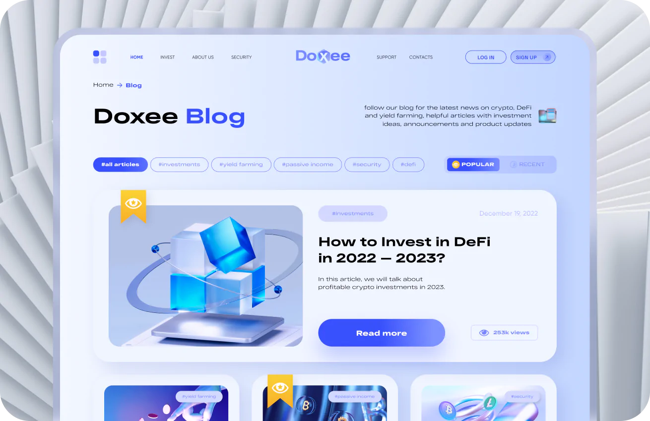 Как мы разработали Doxee: криптосервис, который говорит на языке инвесторов — микс эмпатии, аналитики и UX
